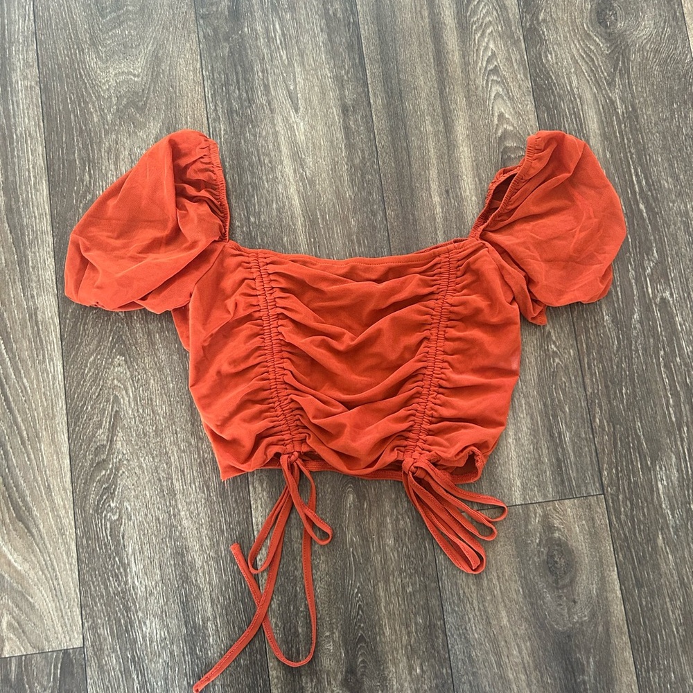 Women's Red Ruched Top